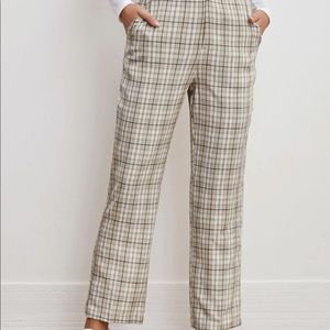 Plaid Pants w Zipper and Button fasten